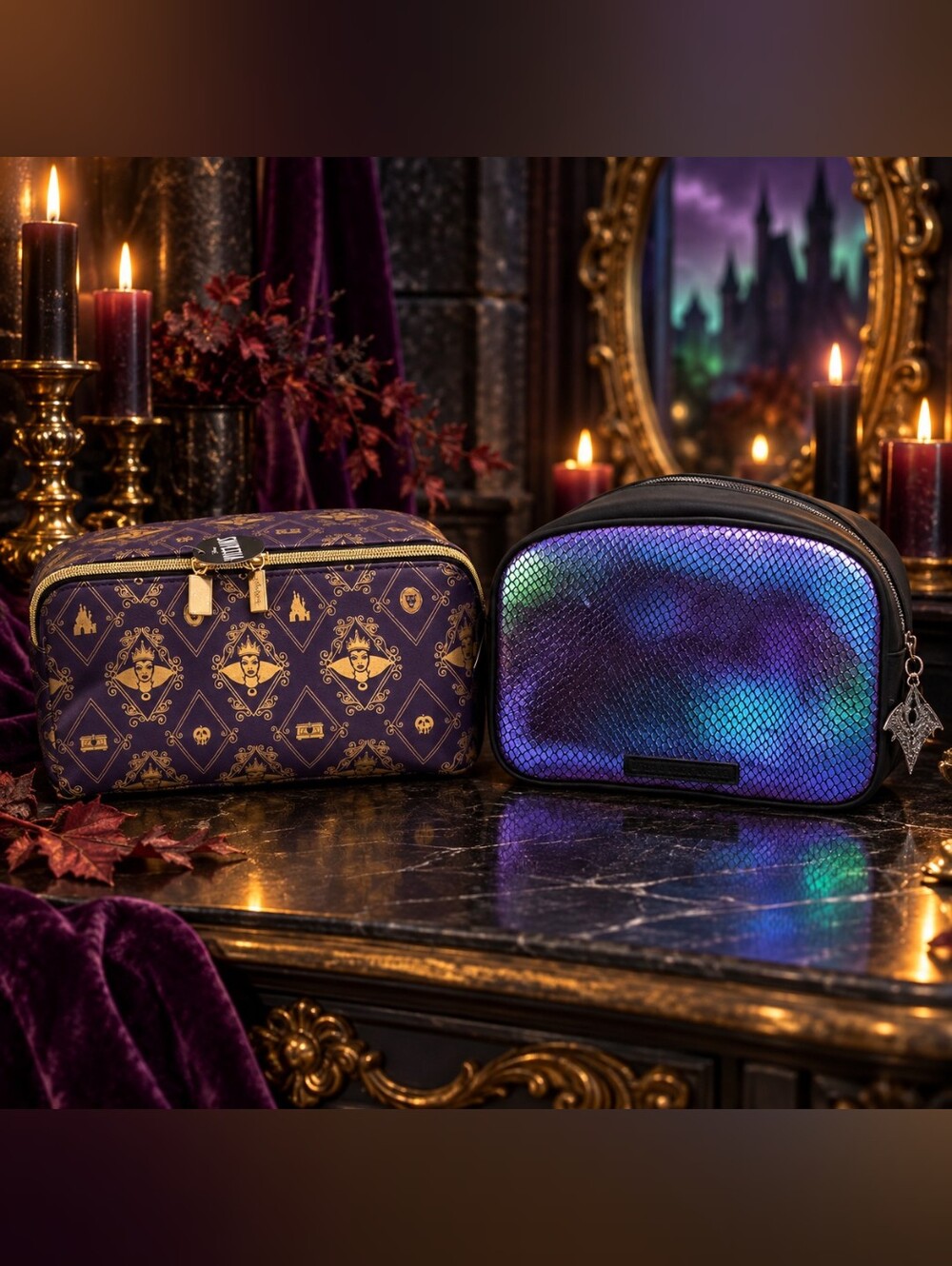 Bath Body Works Disney Villains Cosmetic Bag Set Evil Queen Maleficent NWT